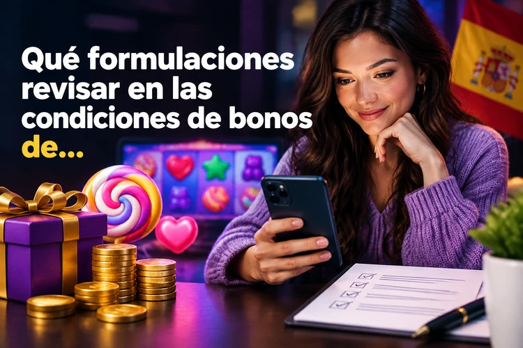 Qué formulaciones revisar en las condiciones de bonos de Sugar Rush